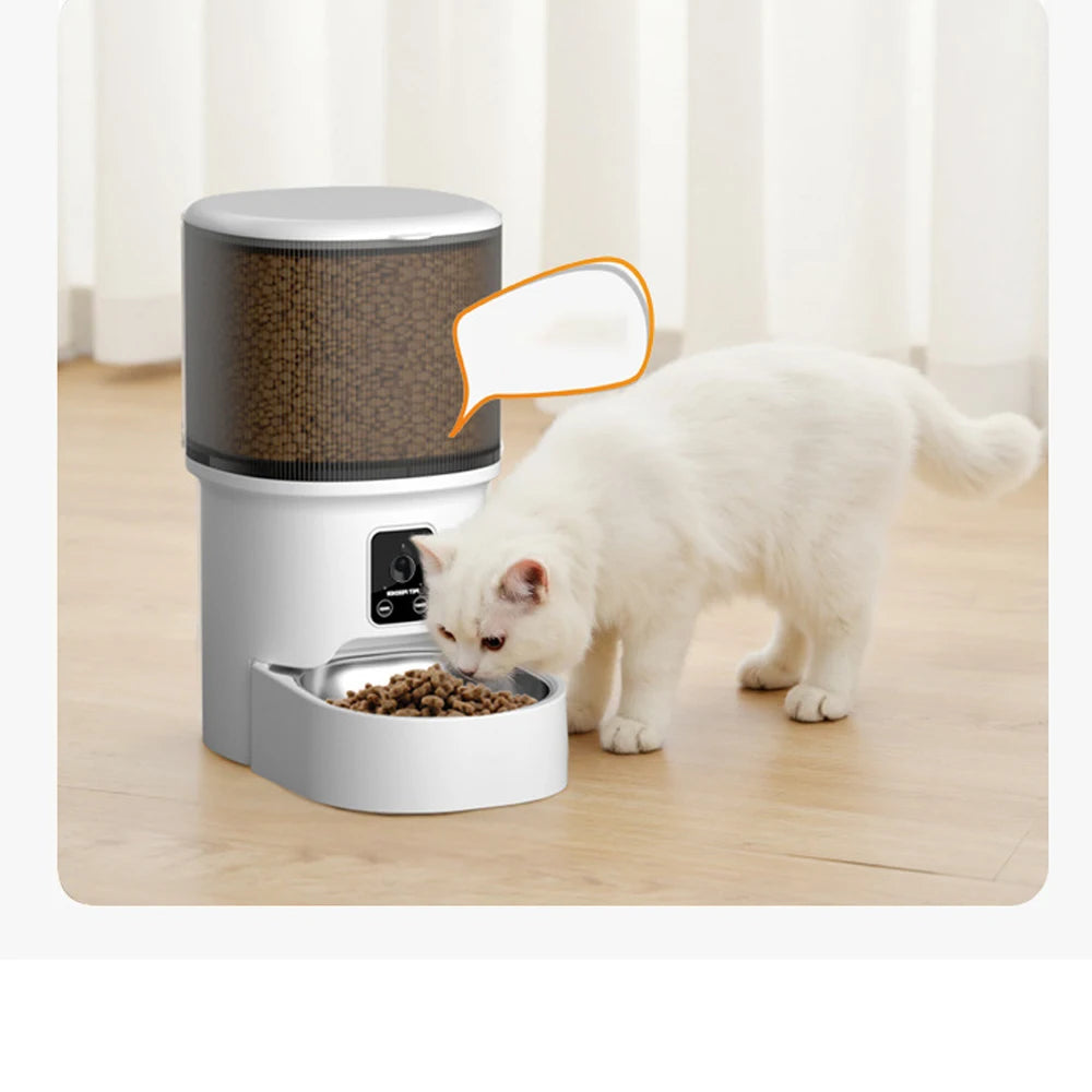 4L Visual Automatic Cat Feeder - Timed Pet Feeder for Cats and Dogs, with Dry Food Dispenser, No Food Stuck, Desiccant Bag