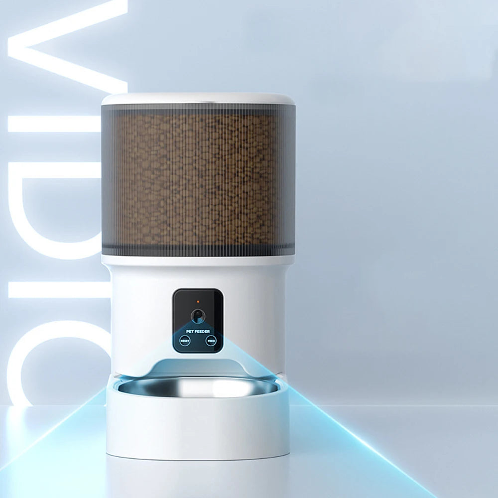 4L Visual Automatic Cat Feeder - Timed Pet Feeder for Cats and Dogs, with Dry Food Dispenser, No Food Stuck, Desiccant Bag