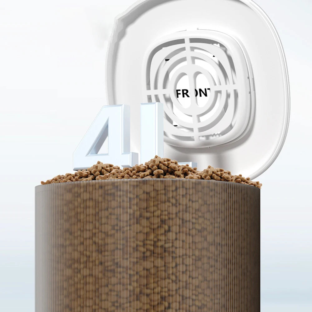 4L Visual Automatic Cat Feeder - Timed Pet Feeder for Cats and Dogs, with Dry Food Dispenser, No Food Stuck, Desiccant Bag