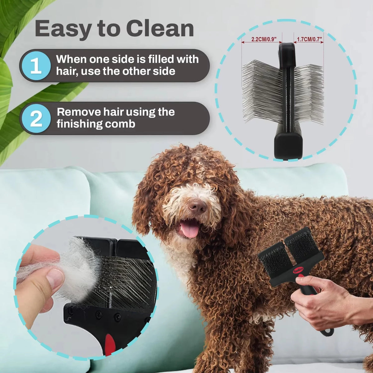 Double Sided Pet Brush Dog Cat Hair Fur Bristle Grooming Shedding Cleaning Massage Comb Styling Tool Dog Brush comb Pet Supplies