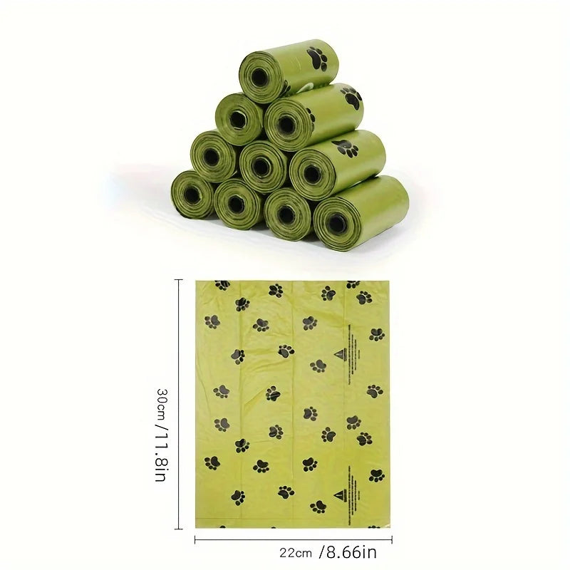 36 rolls of 540 pet feces bags, filled with leak proof dog bags, with paw print design, used for pet cleaning and outdoor use