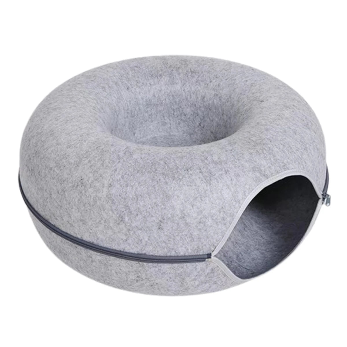 Interactive Round Small Cat Tunnel Nest Felt Kittens Bed House Scratcher Cat Donut Sleeping Pet Toy for Cats