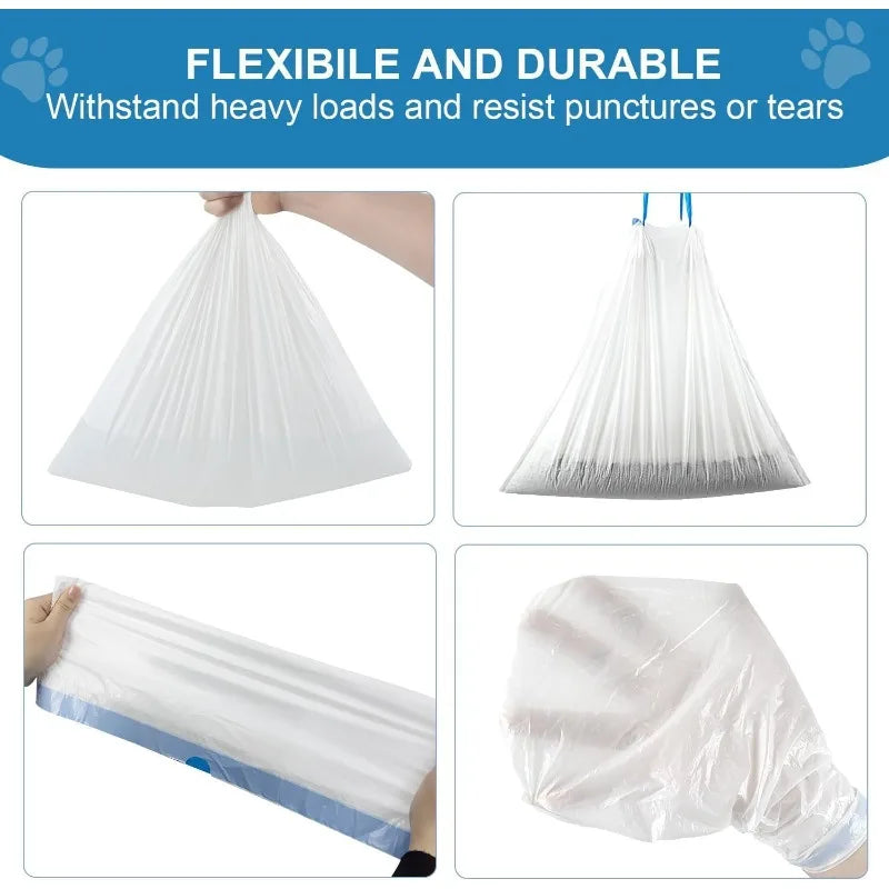 5 Rolls Self Cleaning Cat Litter Box Liners 20 Counts Extra Thick for Automatic Cat Litter Box Robot with Drawstring Trash Bags