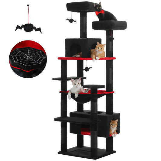 Large Cat Tree and Tower for Indoor Cats With Sisal-Covered Scratching Posts Spacious Hammock Padded Perches and Condos Cat Toys
