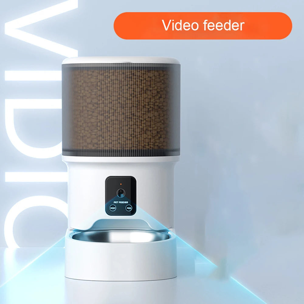4L Visual Automatic Cat Feeder - Timed Pet Feeder for Cats and Dogs, with Dry Food Dispenser, No Food Stuck, Desiccant Bag