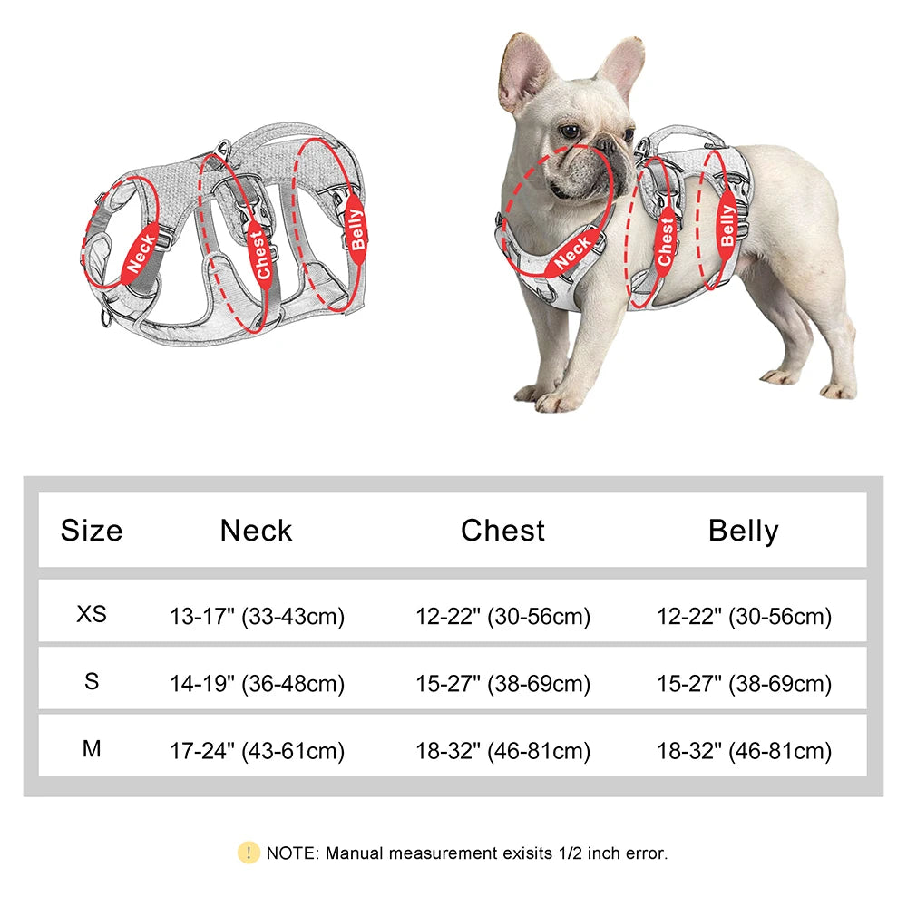 Escape Proof Nylon Dog Harness Reflective Dog Harnesses Durable Pet Vest With Handle Adjustable for Small Medium Large Dogs Pug