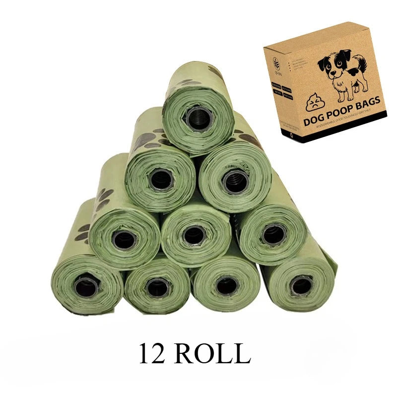 36 rolls of 540 pet feces bags, filled with leak proof dog bags, with paw print design, used for pet cleaning and outdoor use